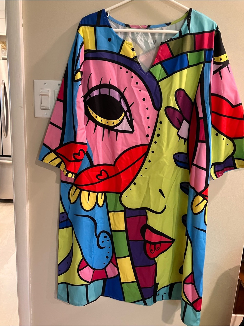 Colorful Pop Art Midi Dress - Multicolor graphic maximalist boho 2xl
